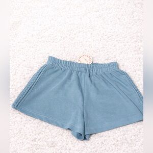 Umgee Sky Blue Lounge Shorts Elastic Waist Small NWT
